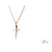 Кръст Колие от 14К  Розово Злато с Диамант  Bloom Jewellery